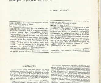 Volumineux éléphantiasis des deux jambes traité par le procédé de Gibson